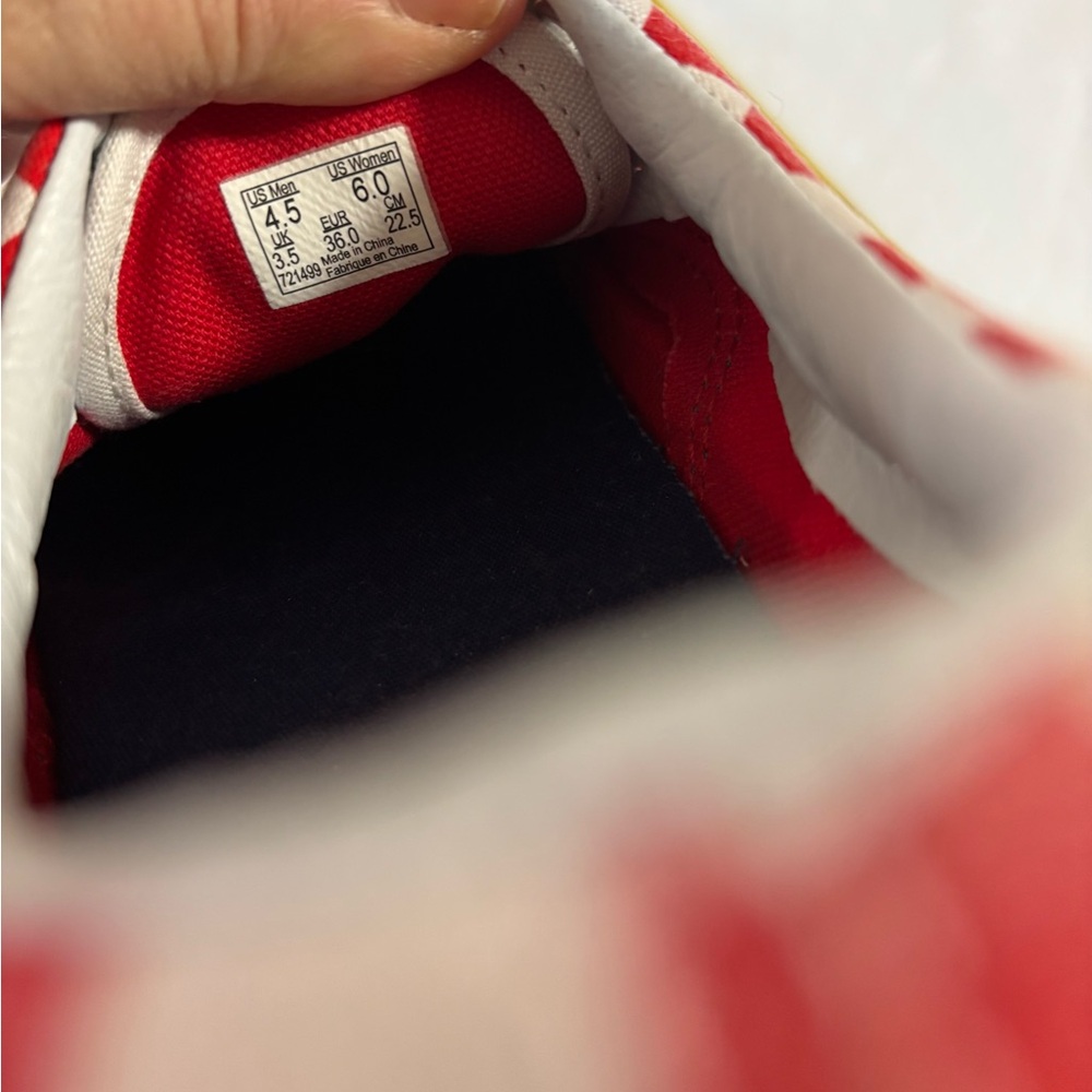 Vans Red and Navy Checkered Sneakers size 6 - Picture 5 of 5